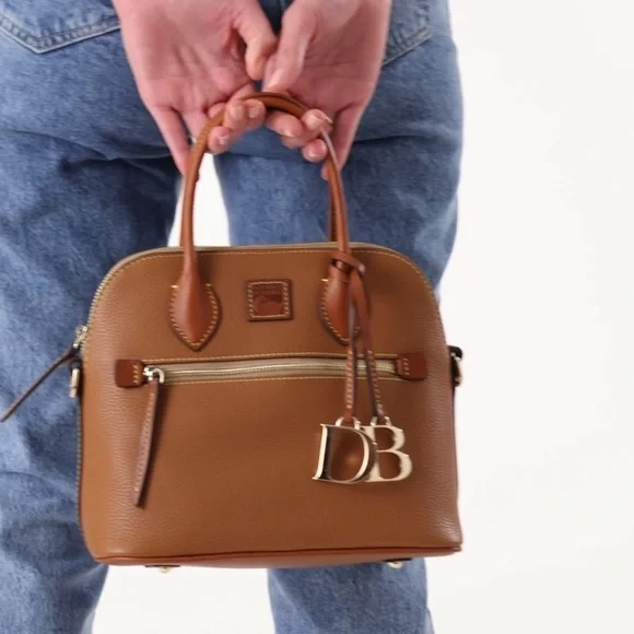 Dooney & Bourke Black and Brown Leather Satchel - Picture 9 of 9